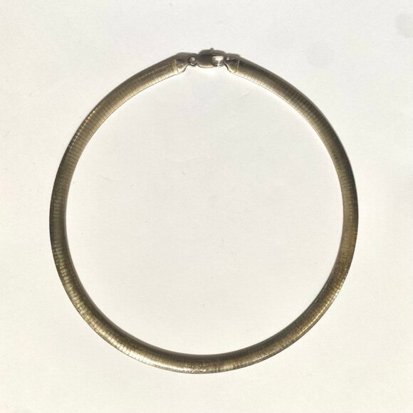 Vintage Sterling Silver Omega Chain Necklace 18 inches 36 grams 8mm Wide - Picture 1 of 8